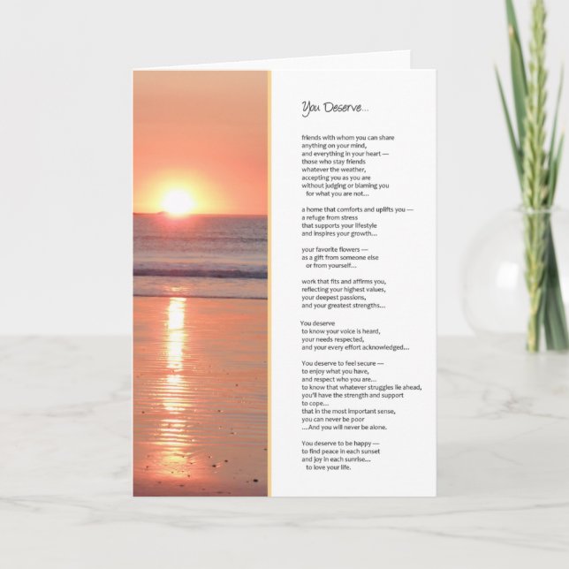 You Deserve...Inspirational Card (Front)