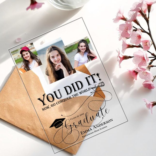 You Did It Acrylic Multi Photo Grad Announcement (You Did It Acrylic Multi Photo Grad Announcement)