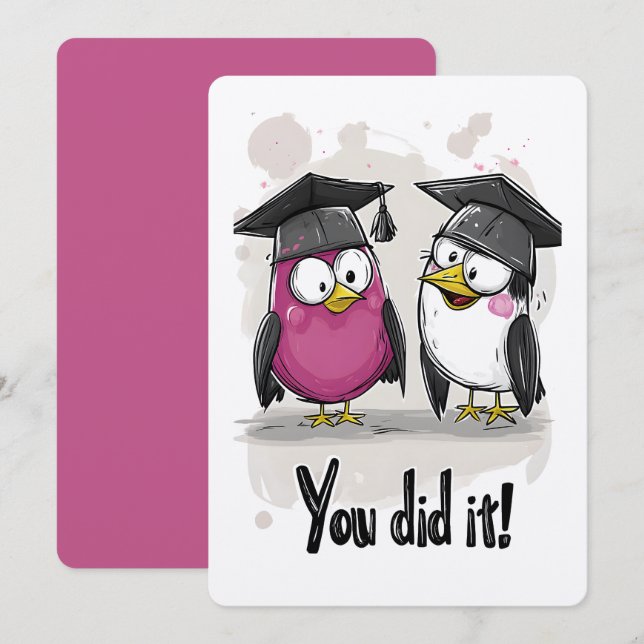 You Did It, Grad Birds! A Chirpy Graduation Meme Invitation (Front/Back)