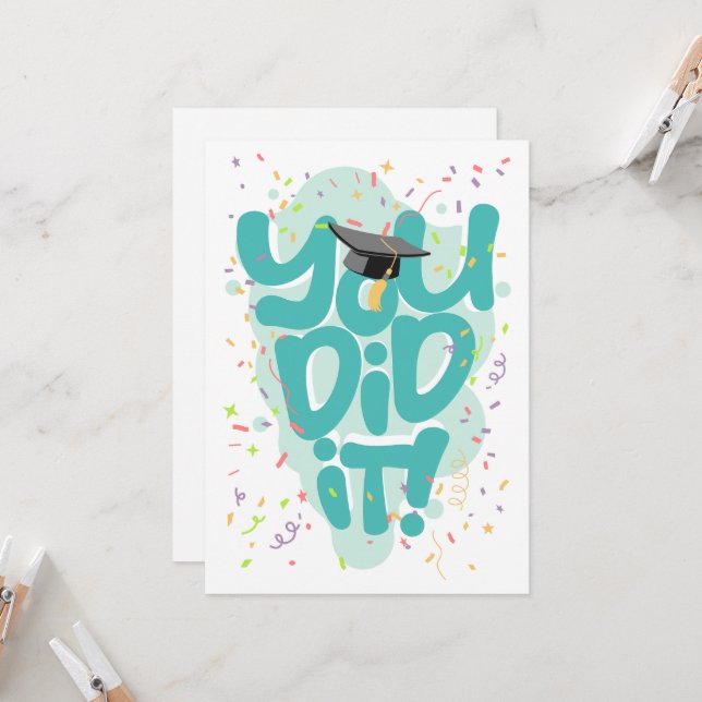 You Did It Graduation Card (Front/Back In Situ)