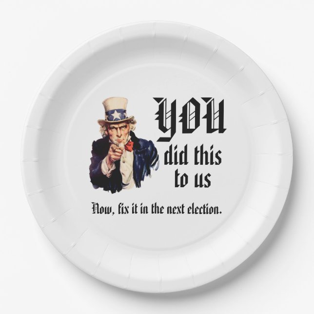 YOU Did This to Us Paper Plate (Front)