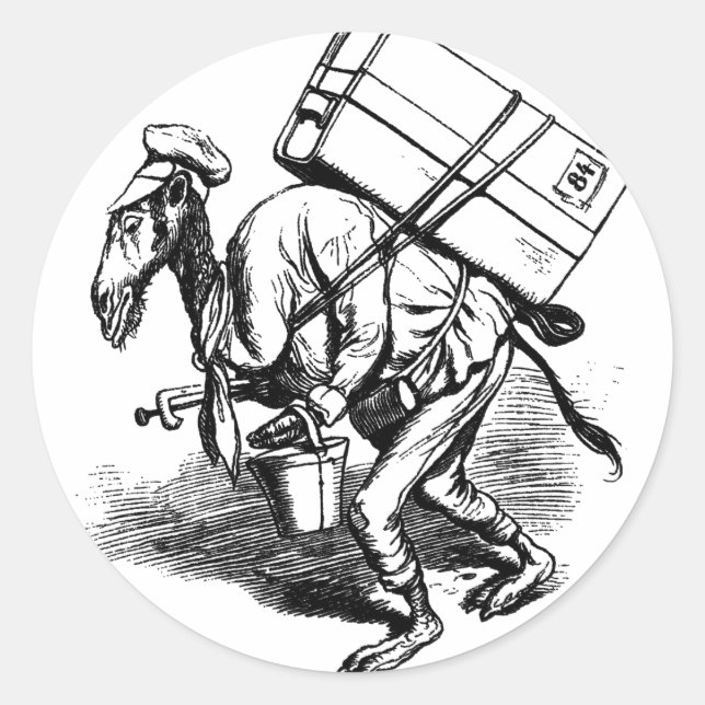 You Don't Travel Light - Camel Carrying Heavy Bags Classic Round Sticker (Front)