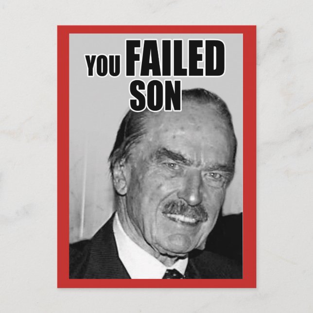 "YOU FAILED SON" POSTCARD (Front)