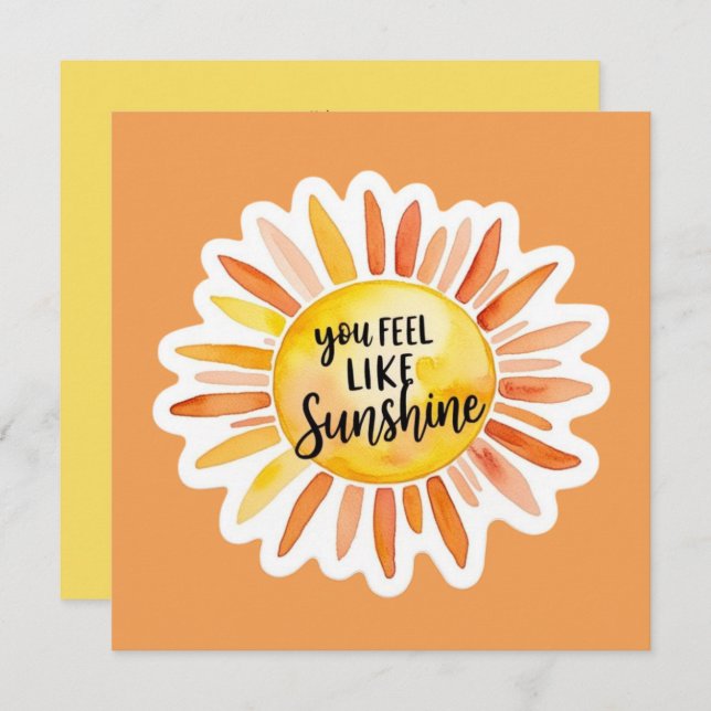 You Feel Like Sunshine Personalized Card (Front/Back)
