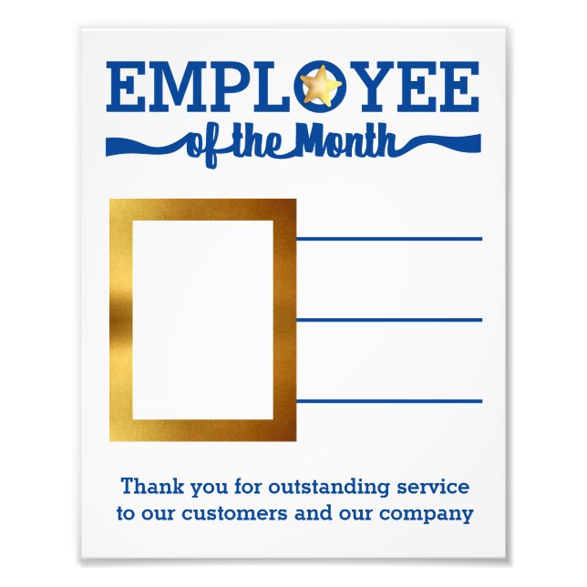 You fill-in employee of the month photo award print (Front)