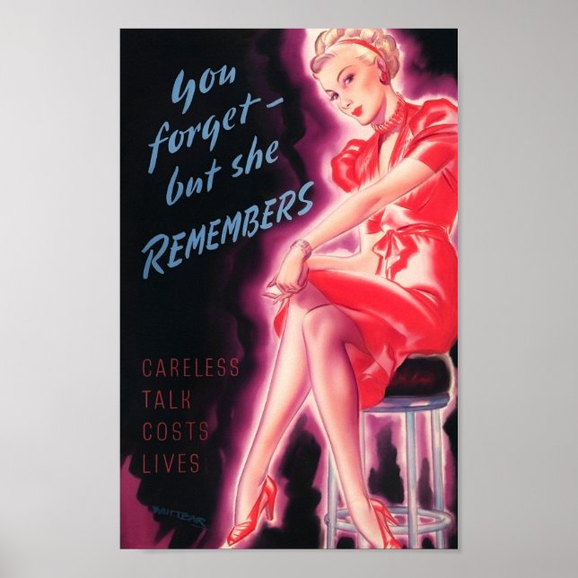 You Forget - But She Remembers - WW2 Poster (Front)