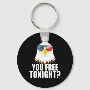 You Free Tonight American Flag Patriotic Eagle 4th Key Ring