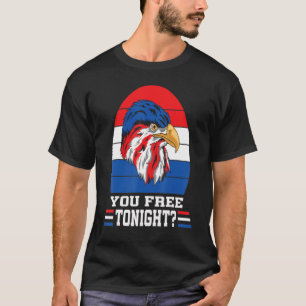 You Free Tonight Bald Eagle Retro Vintage Usa Flag T-Shirt
