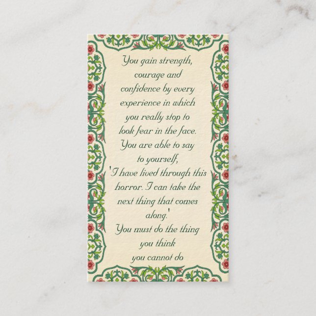 You gain strength,  courage and  confidence by business card (Front)