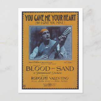 You Gave Me Your Heart Vintage Songbook Cover Postcard