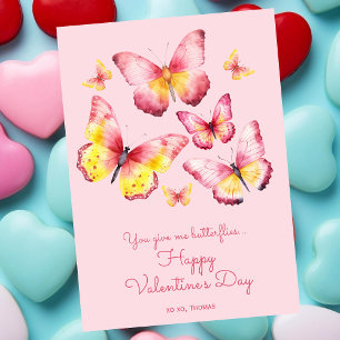 You give me butterflies funny Valentine's Day Holiday Card