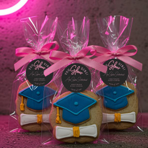 You Glow Girl Grad Pink Neon Script Graduation Classic Round Sticker