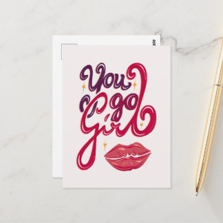 You Go Girl – Confidence Boost Quote Postcard