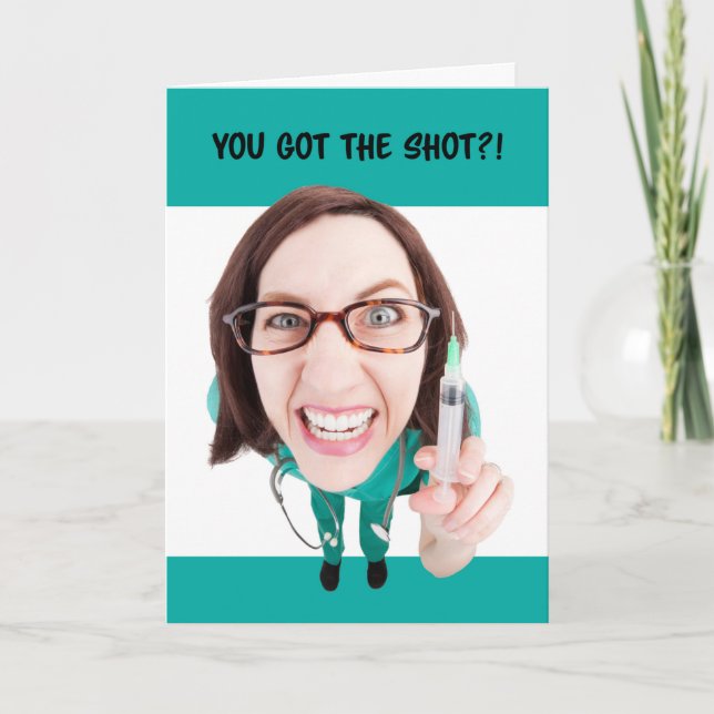 You Got the Coronavirus Vaccine Sarcastic Congrats Holiday Card (Front)