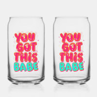 "You Got This Babe" Pink Sparkle Typography