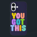 You Got This Cute Colourful Inspirational Quote iPhone 16 Case<br><div class="desc">You Got This! Inspirational quote in colourful and fun whimsical typography.</div>