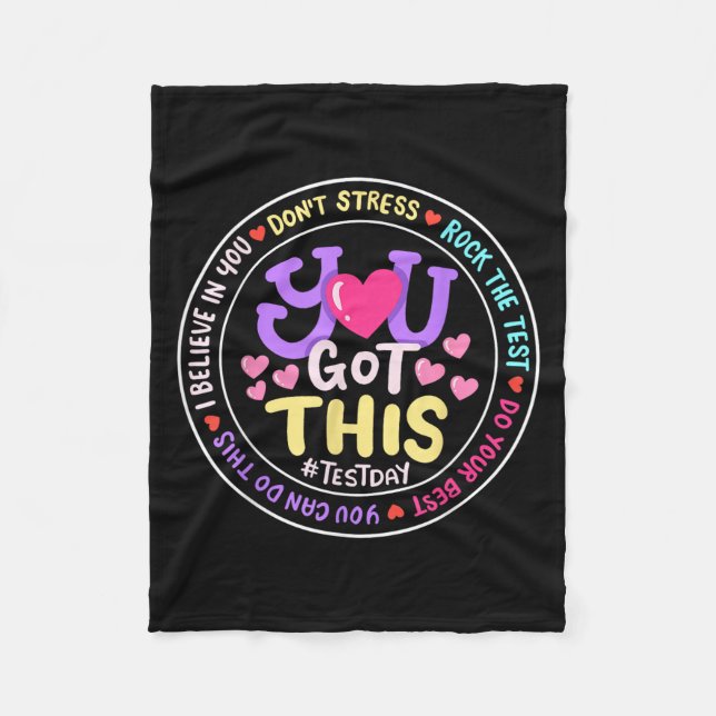 You Got This Don't Stress Do Your Motivational Tes Fleece Blanket (Front)