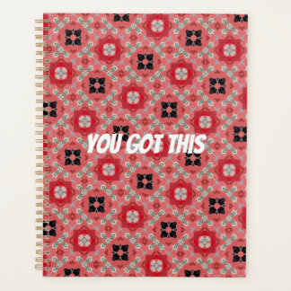 You Got This, Geometric Design, Custom, Chequered  Planner