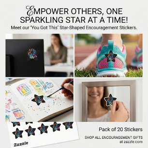 You Got this inspirational stars and colours Star Sticker