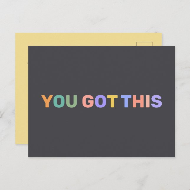 You Got This Modern Inspirational Quote Custom  Postcard (Front/Back)