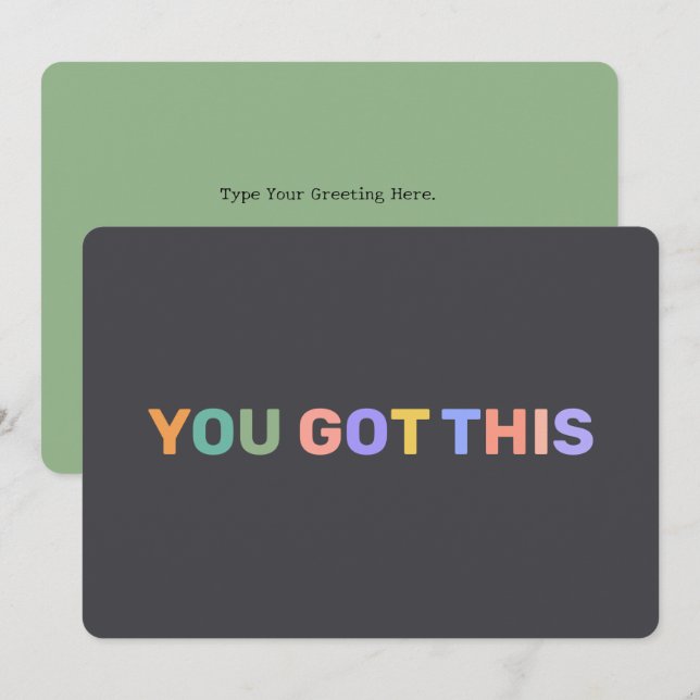 You Got This Motivational Quote Personalized  Card (Front/Back)
