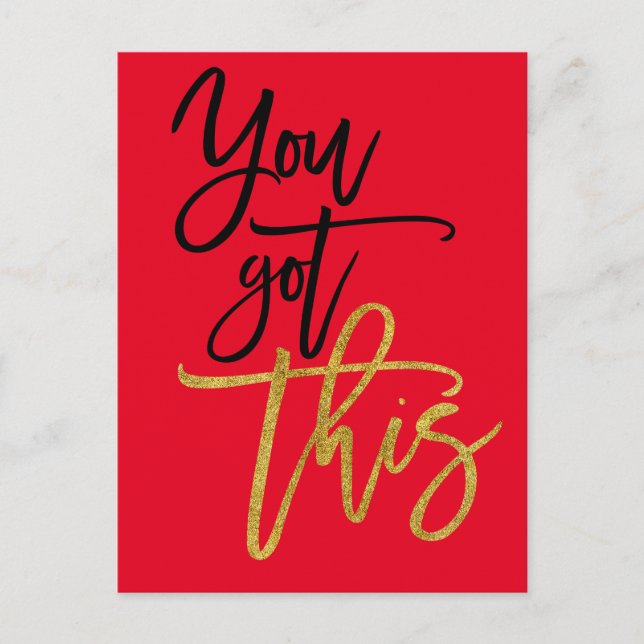 You Got This Motivational Quote Red Postcard (Front)