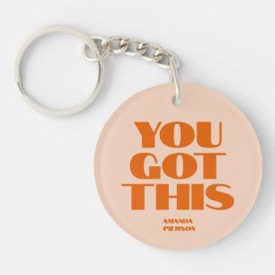 You got This Pink Red Calligraphy Keychain