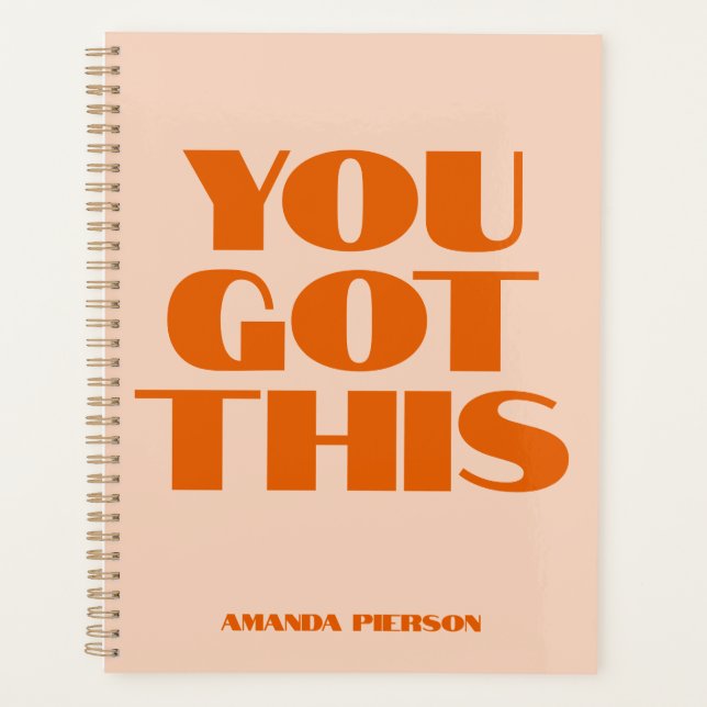 You got This Pink Red Calligraphy Planner (Front)