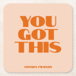 You got This Pink Red Calligraphy  Square Paper Coaster<br><div class="desc">.</div>