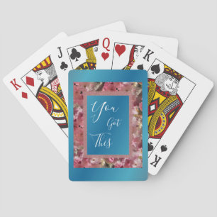 You Got This Pink Spring Blossoms Inspirational Playing Cards