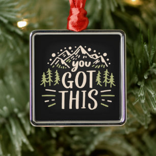 You got this quotes mountains forest landscape metal tree decoration