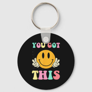 You Got This Retro Smile Motivational Testing Day Key Ring
