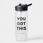 You Got This Simple Black Colour | Named Clear Water Bottle<br><div class="desc">You Got This Simple Black Colour | Named Clear Water Bottle design. You can leave the words "YOU GOT THIS" or personalise it with your own text. Add your name to it, too. It is simple and easy to customise to your need. Perfect for going away to college gifts or...</div>