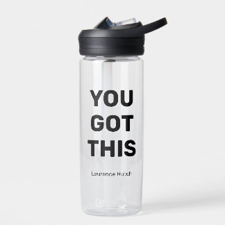 You Got This Simple Black Colour | Named Clear Water Bottle