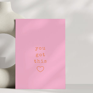 You Got This Simple Pink Typewriter Custom Quote  Postcard