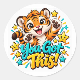 You Got This Tiger Encouragement Classic Round Sticker