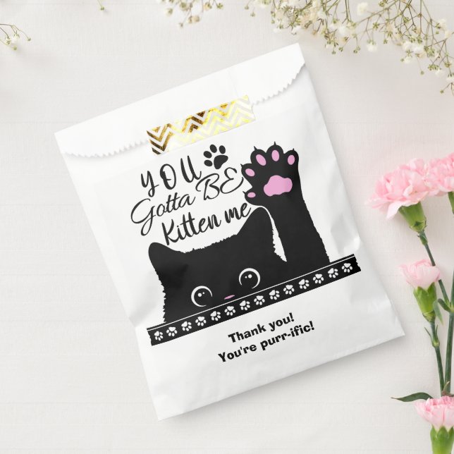 You Gotta Be Kitten Me Cat Birthday Thank You Favour Bags (Sealed)