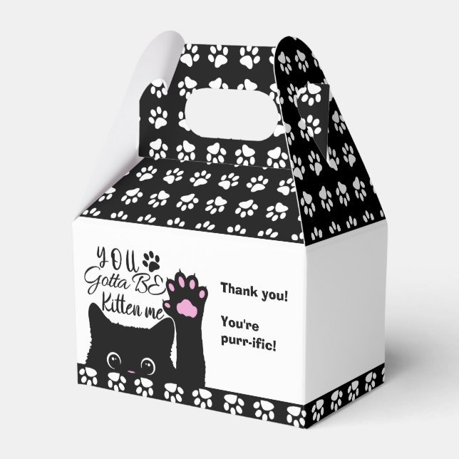 You Gotta Be Kitten Me Funny Cat Pattern Birthday Favour Box (Front Side)