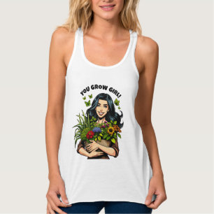 You Grow Girl Funny Retro Plant-Lovers Singlet