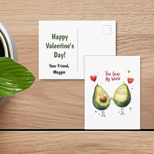You Guac My World Valentine's Day Kid Friendly Postcard