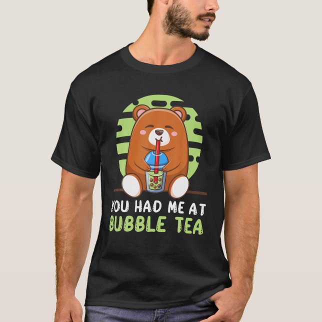 You Had Me At Bubble Tea Boba Cream Puff Straw Col T-Shirt (Front)