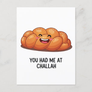 You Had Me at Challah Bread Hanukkah Jewish Invitation Postcard