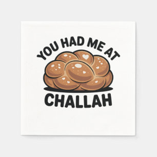 You Had Me at Challah Jewish Jew Hanukkah  Napkin
