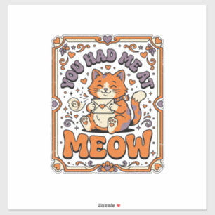 You Had Me At Meow Cat Valentine Love Vintage Vect