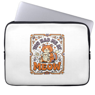You Had Me At Meow Cat Valentine Love Vintage Vect Laptop Sleeve