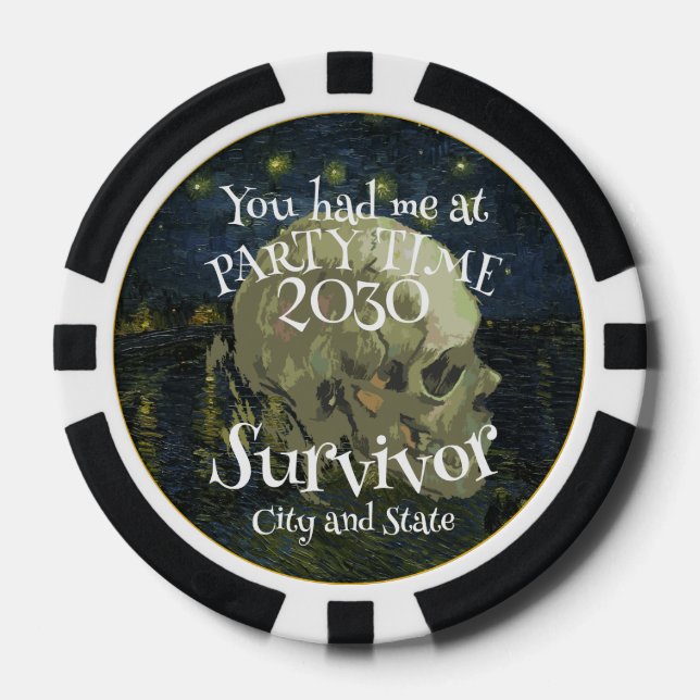 You had me at Party Time Survivor Poker Chips (Front)