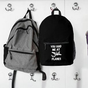 You Had Me at Planes, Funny, Simple, Aviation Printed Backpack
