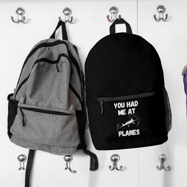 You Had me at Planes, Funny, Simple Aviation Printed Backpack (Creator Uploaded)