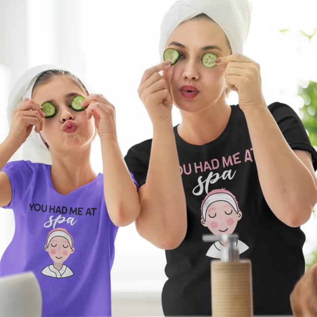You Had Me At Spa Black White Girl Face T-Shirt (Creator Uploaded)