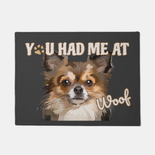 You Had Me At Woof   Pomeranian Dog Lovers  Doormat